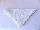 Lovely Antique Hand Made Embroidered Bridal Linen Butterfly Handkerchief