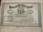 Mexico 1897 Bank Banco San Luis Potosi   100 Accion Bond Coupons Loan