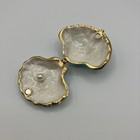 Seashell Trinket Box Metal Hinge Enameled Blue Pearl Magnetic Beach Beach Small