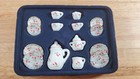 Dollhouse Coffee Set With Plates Cherries Design Ceramic 1 12 Scale Miniature