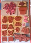 Vintage Lot Of 19 Mixed Themes Wood Mounted Rubber Stamps Crafting Scrapbooking