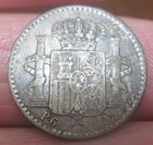 1896  spain-puerto Rico  5 Centavos  silver  --colonial-