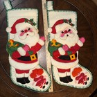 Vintage Bucilla Sequined Felt Stocking Xl 21    Santa   Toy Kit 1868 Set Of 2  