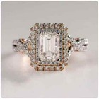 2ct Emerald Cut Lab Created Diamond Valentine s Day Gift Ring 14k Rose Gold Fn