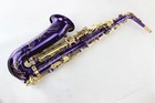 High Quality Unique Purple Eb Alto Saxophone Gold Lacquer Keys Brass W  Case