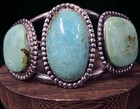 Vintage Native American Sterling Silver Turquoise Handmade Bracelet