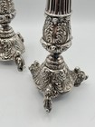 Pair Antique Silverplate Candlesticks European Late 19th Century Style Weighted
