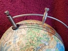 Vintage 1966 Smaller  World Globe W Metal Pointer    On Bakelite Stand Russian
