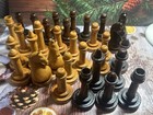 Soviet Antique Chess Wooden Tournament Figures Ussr Homemade Big Chess