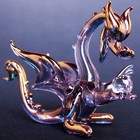 Dragon Purple Pink Gold Figurine Of Blown Glass Crystal