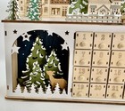 Anthropologie Wooden Light Up Advent Calendar Village Rare