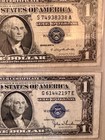 1935c 1957b  1 Silver Certificates Blue Seal   2 2017a  2 Bills Near Seq