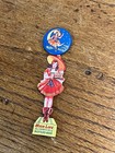 Original 1940s Miller High Life Beer Girl On Moon Celluloid Pin W  Hanger
