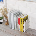 White Rustic Wood Bookends Set Of 2  Decorative Farmhouse Bookend For Heavy Book