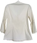 Vintage 90s Nine West White Embroidered 3 4 Bell Sleeve Peasant Blouse     Sz 6p