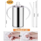 12oz Stainless Steel Sippy Cups For Toddlers With Handles  Spill Proof Double   