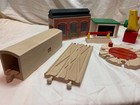 Wooden Brio Train Accessories Including Drawbridge  Tunnel  turntable   Shed