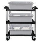 4 Pack 22 L Plastic Commercial Bus Tubs  Utility Bus Box  Gray