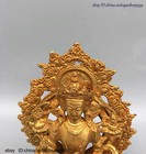 Old Dynasty China Buddhism Tibet Temple Bronze Gilt Kwan-yin Buddha Statue