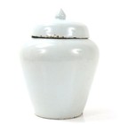A Very Fine Korean Early Beautiful White Glazed Jar And Cover-15 6th C 