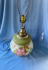 Vintage Hand Painted Flowers Large Victorian Style Table Lamp
