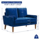 Blue Velvet Small Sofa Loveseat Upholstered Couch For Small Spaces 2seat Couches