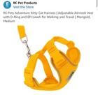 Rc Pets Adventure Kitty Cat Harness Medium Marigold W  Leash Airmesh Vest