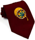 Neck Tie Vintage 50s Hand Painted Glitter Lotus Flower Design Tie 53  X 3 75 