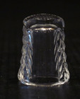 Beautiful Vintage Clear Glass Etched  Thimble  1  1 8 Inches Tall