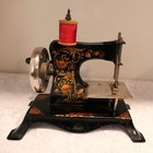 1930s Casige Sewing Machine Germany Black Cast Toy W sunflower Design Eagle Logo