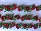 9 1 2  Yds Vintage Heavy Red Strawberry Cotton Venise Gallon Lace