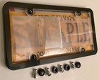 4th Gen  Phantom Tag Protector Clear License Plate Cover   Black Frame W bolts  