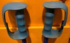 Barrecrafters Vintage 46    117 Cm Silver Aluminum Ski Poles Blue Pistol Grips