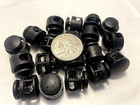 Black Plastic Round Cord Lock Stopper W  Spring Drawstring Paracord 2 Hole  Cl2