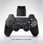 2x Black Wireless Bluetooth Video Game Controller Pad For Sony Ps2 Playstation 2