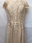 Women s Floral Lace Appliques Short Sleeve Dresses Hi-low Scoop Neck Sz 16