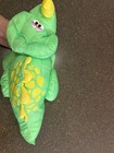 Vintage 1992 Fisher Price Puffalump Dino Roars Green Triceratops Plush Dinosaur