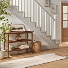 2 4 x7  Wide Border Stripe Handmade Woven Runner Rug Tan cream - Hearth  