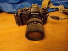 Lot Of Vintage Nikon 35mm Slr Film Cameras W lens   Tokina Lens