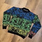 Nos Vtg 80s 90s Neon Sweatshirt Crew Neck Shirt Skate Surf All Over Youth Large