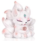 Nine-tailed Fox Figurine Collectible Resin Animal Figurines Lucky Fox Statue    