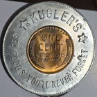 Kugler s Restaurant Philadelphia Encased 1937 Lincoln Wheat Cent Token
