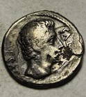 Rare Genuine Ancient Roman Silver Coin Denarius Augustus Spanish Caesaraugusta