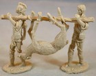 Lod Barzso Native American Indian Village Camp Figure Set Tan