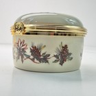 Lenox Christmas Red Cardinal Holly Pinecone  Porcelain Round Hinged Trinket Box