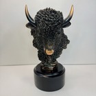 Southwestern American Wild Buffalo Bison Head Bust Figurine With Base 9 25   x5   6   
