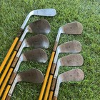Antique Vintage Spalding Robert T Jones Jr Iron Set 2-9   Putter Leather Grips