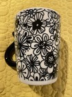 Black  white Cat Flowers Mug W 3d Tail Handle Ceramic Coffee Cup Unique