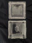 Rare Plaza Hotel Etched Logo New York Crystal Cigarette Box Never Used 4 Sq In