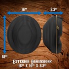 Casematix Cowboy Hat Travel Case Hard Shell Western Fedora Box Black